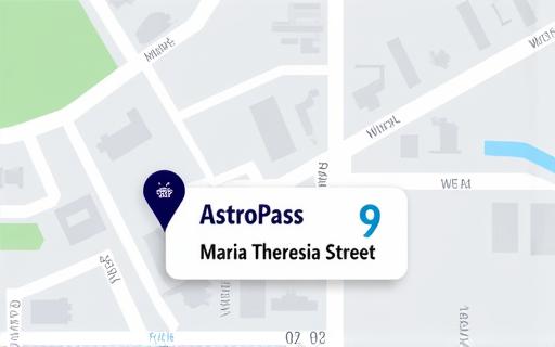 A map showing the location of AstroPass office in Innsbruck, Austria.