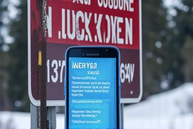 A road sign indicating a mountain pass is closed due to snow.
